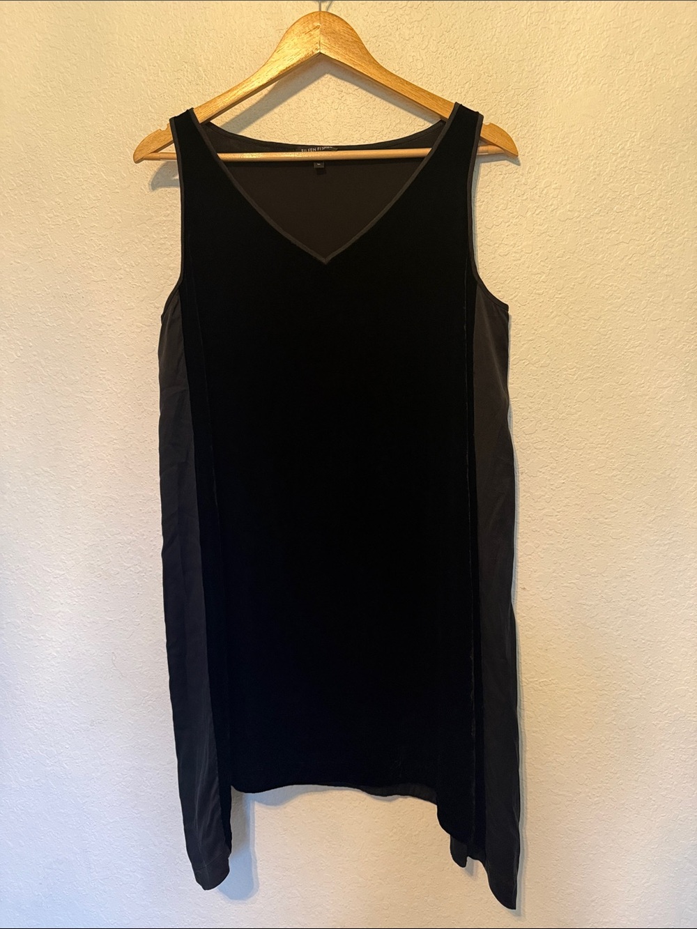 Eileen Fisher Velvet silk detail Asymmetrical Hem Tank medium